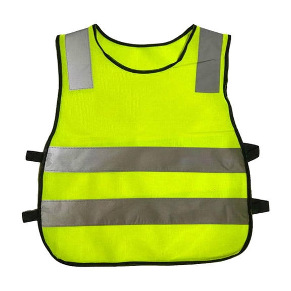 Dualoai Hi Vis Children Reflective Vest Jackets Fluorescent Traffic Work Road Clothes with Reflective Strips yellow