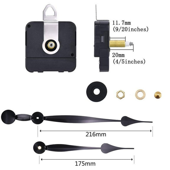 Dualoai High Torque Replacement Movement,Clock Movement Metal Clock Needle Kit,Long DIY