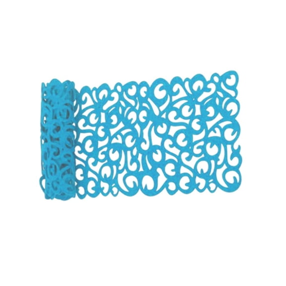 Dualoai Hollow Placemats Household Decorations, 40x11 inch Simple Washable, Felt Rectangle Table Runners Table Mats for Kitchen Dining Home Wedding Desk Sky blue