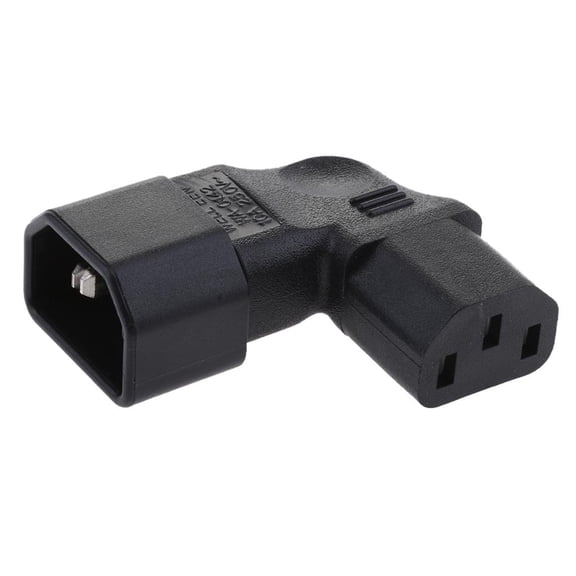 Dualoai IEC 320 C14 to C13 90 degree angle PDU female 3 pin power extension adapter
