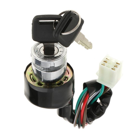 Dualoai Ignition Switch 6 Wires 3 Positions with Keys, Repair accessories for Motorcycle Quad--kart