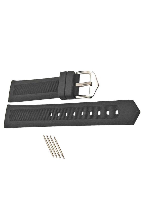 Import Silicone Rubber Watch Strap Band Deployment Buckle Waterproof -21mm