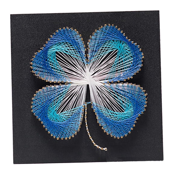 Dualoai Inch String Art Lucky Flower Kits Home Decoration DIY Thread Winding Drawing for Blue