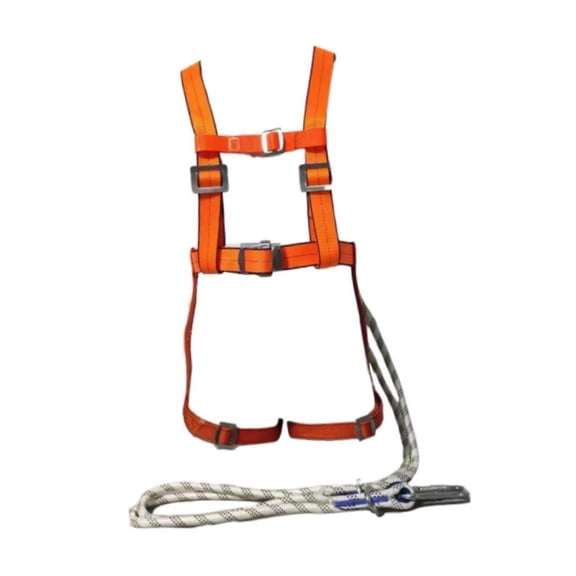 Dualoai Industrial Fall Safety Harness Kit with Double Leg 6. Shock Absorber Stretchable Lanyard and Hooks Personal Fall Arrest System