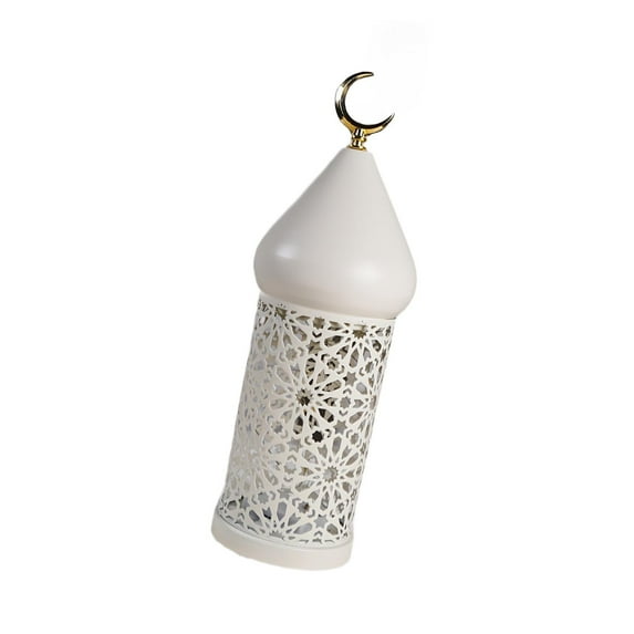 Dualoai Iron Art Design Lantern Ramadan Lamp Ramadan Decor Night Light Table Lamp Hollow Medium