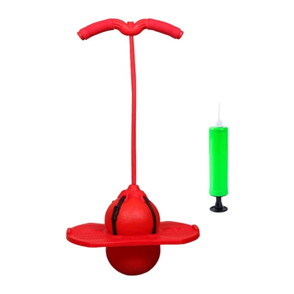 Dualoai Jump Board, Bouncing Ball with Handle, Exercise for Kids Boys Girls Adults, Indoor Training Fitness Workout , Red