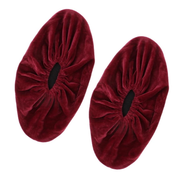 Dualoai Kids Children Booties Shoe Covers Anti-Slip Boot Shoe Covers with Elasticity Red XL