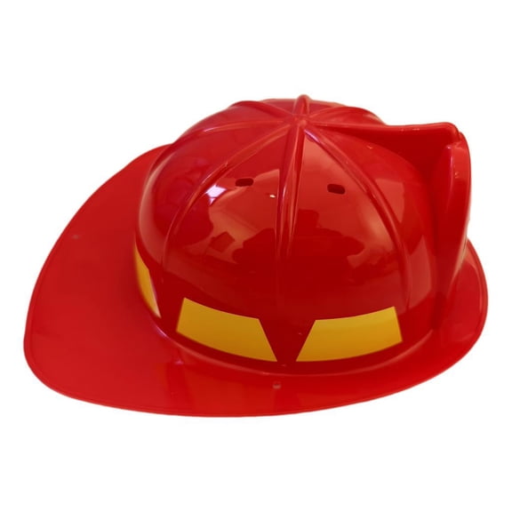 Dualoai Kids Fireman Chief Safety Helmet Hat Role toy Fancy Dress Accessories -Red