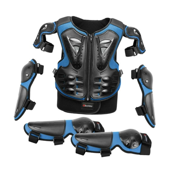 Dualoai Kids Motorcycle Guard Suit Comfortable Riding Guards Dirt Bike Gear for Riding Blue