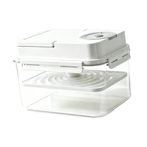 Dualoai Kimchi Container Fresh Keeping Box Sauerkraut Storage Box Organizer Sauerkraut Fermenting Container for Pantry Picnic Kitchen White
