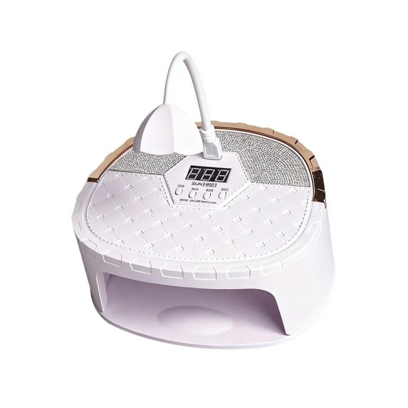 Dualoai LED Nail Lamp 45 LED Beads Low Heat Mode Removable Base Compact Professional white