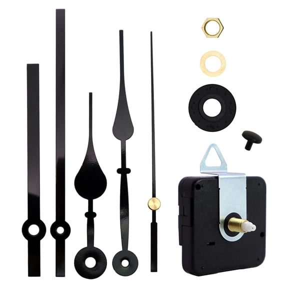 Dualoai Large Quartz Wall Clock Movement Hands Set with 2 Pairs Hands Repair Parts Metal