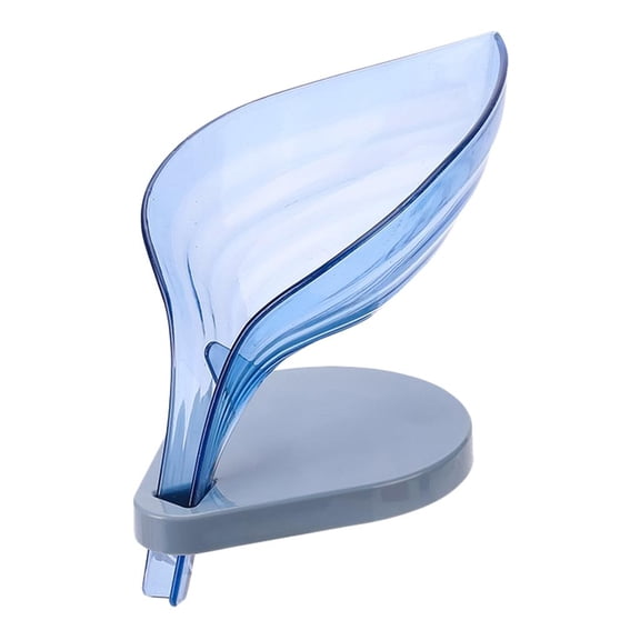 Dualoai Leaf Shape Soap Box, Self Draining Soap Holder,Drainage Soap Blue