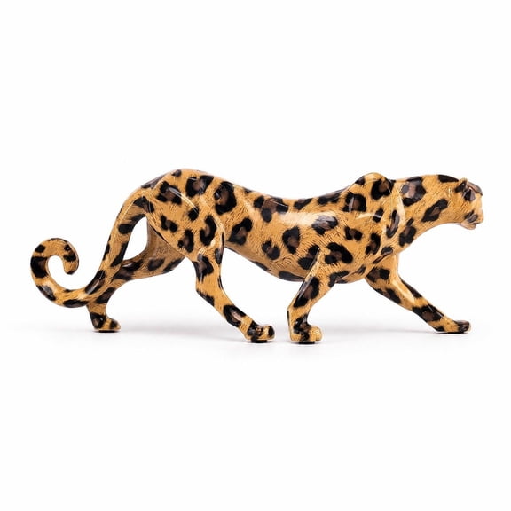 Dualoai Leopard Statue Decor Art Leopard Sculpture for Living Room Tabletop Entryway