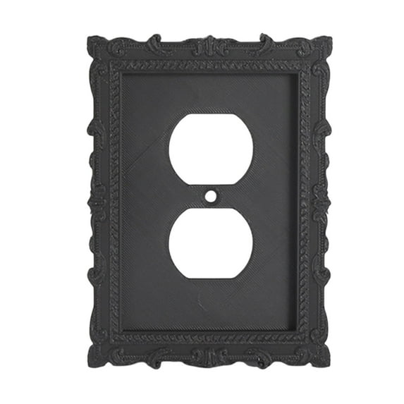 Dualoai Light Switch Cover Plate Black Decorative for Household Bathroom Living Room Style B