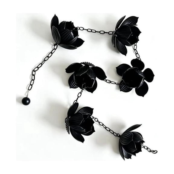Dualoai Lotus Flower Rain Chain Decorative Multipurpose Decor for Gazebos Home Sheds