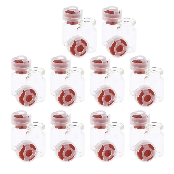 Dualoai Lovely 20Pcs 5ml Small Mini Glass Bottles/Jars with Stoppers Portable Red