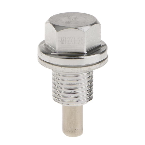 Dualoai M12X1.25 Anodized Magnetic Engine Oil Pan Drain Bolt Plug for - Silver