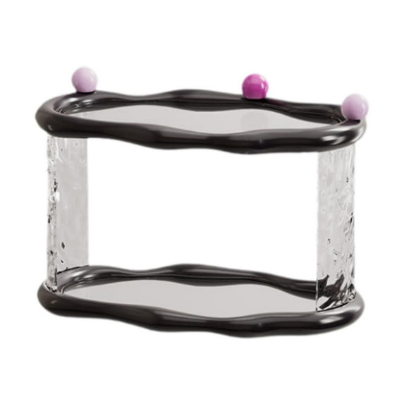 Dualoai Makeup Organizer Perfume Display Rack Countertop Desktop Bedroom Bathroom Holder Black