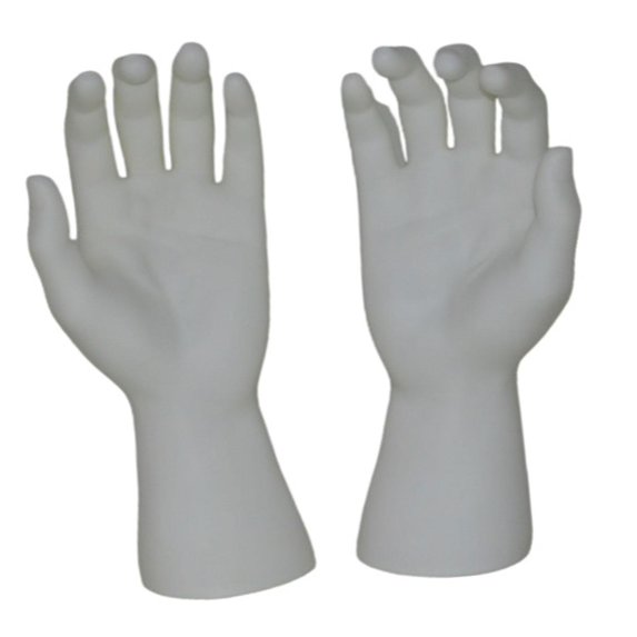 Dualoai Male Hand Models Decorative Easy to Clean Maintain PVC Human Hand Mannequins White