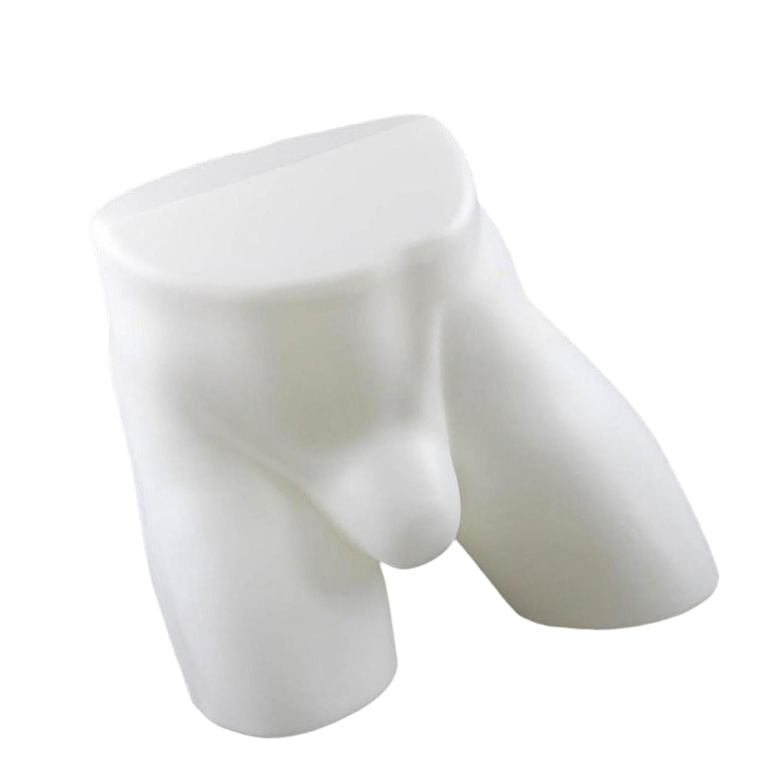 Dualoai Male Underpants Stand Male Mannequin Hip Underpants Showcase Support Mans Briefs White