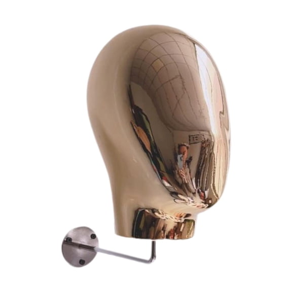 Dualoai Mannequin Head Model Wig Display Holder Hat Holder Display for Shopping Mall Gold