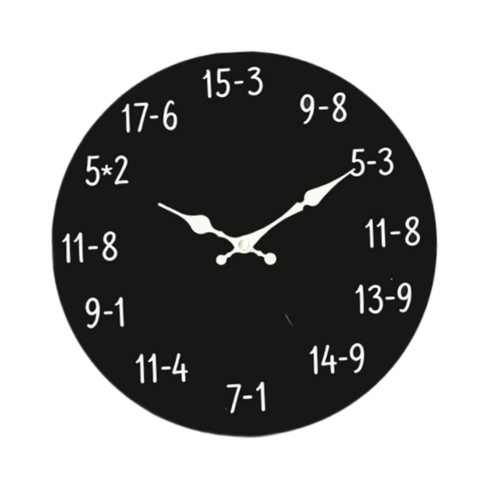 Dualoai Math Equations Wall Clock Creative Simple Accurate Timekeeping ...