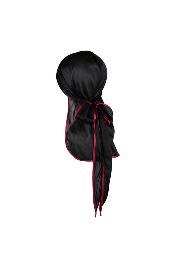 Men' Tail Hat Turban Headwrap Headscarf Chemo Cap , as Black