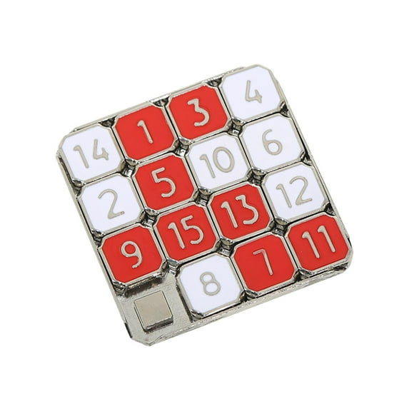 Dualoai Metal Number Slide 15 Puzzle Funny Pocket Sliding Tiles Jigsaw IQ Game Educational Learning Tool Birthday Gift Party Favors