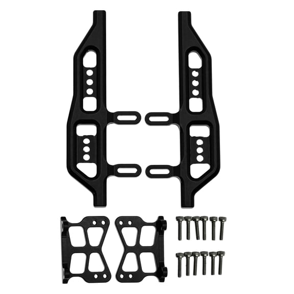 Dualoai Metal Side Pedal Set Treadle Foot Pedal Frame For Axial SCX24 AXI00001 1:24 RC Black
