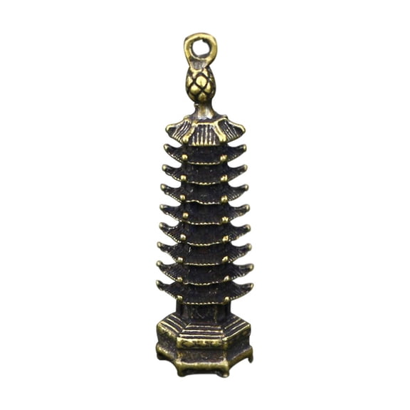 Dualoai Mini Wenchang Tower Model Chinese Architectural Model Chinese Fengshui Traditional Tower Statue for Home Decoration