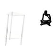 thumbnail image 1 of Dualoai Minimalist Acrylic Nightstand Table with Abstract Thinker Statue Decoration for Modern Living Room Bedroom Office Shelf Bookshelf Home, 1 of 8