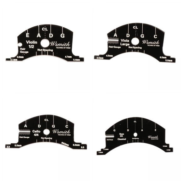 Dualoai Miracle Shining 4PCS Violin Bridge Mold Scraper Template Reference for Violin /Viola /Cello