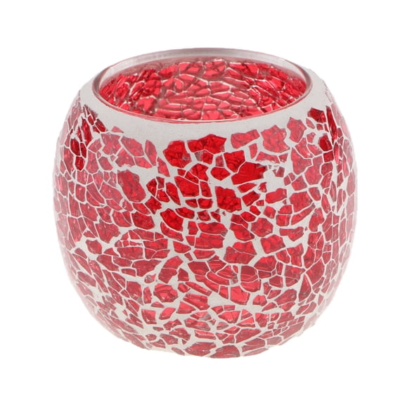 Dualoai - Mosaic Glass Votive Tealight Candle Holder Candelabra Home Tabletop 3inch Dia 8