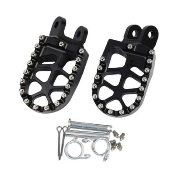 Dualoai Motorcycle Footpegs Sturdy Highway Footrests for Motorcycle Accessories Black