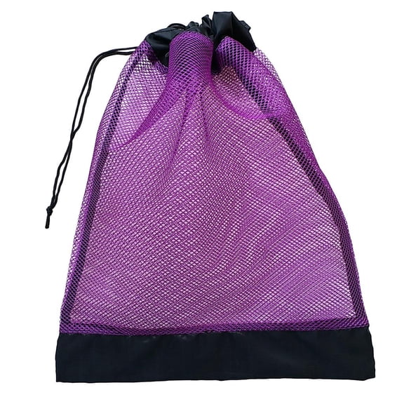 Dualoai Multi Purpose Drawstring Mesh Storage Bag for Snorkel Dive Mask, Swim Purple