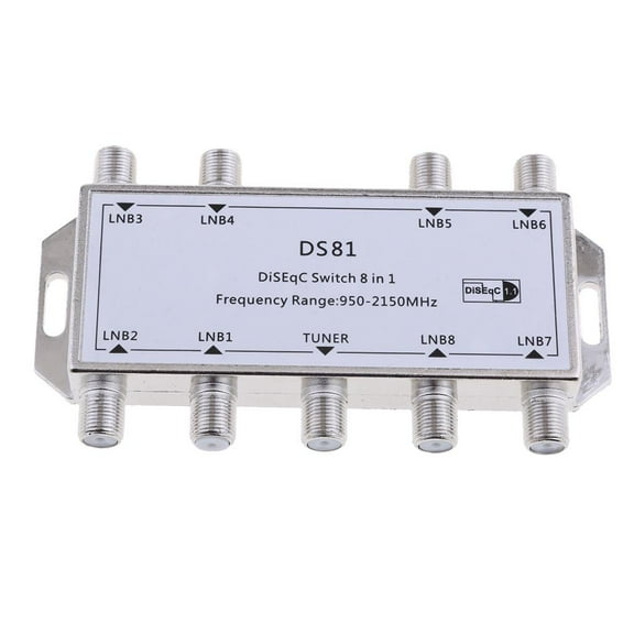Dualoai Multi Switch LNB Satellite FTA 8 Outputs Combiner LNBF Dish DS81(Silver)