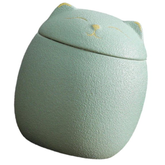 Dualoai Multiuse Ceramic Canisters Loose Leaf Tea Container with Airtight Lid for Countertop Light Green