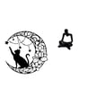 thumbnail image 1 of Dualoai Mystical Feline Moon Wall Art Sculpture Abstract Thinker Cat Lover Metal Decor Creative Black Cat Figurine for Living Room Decoration, 1 of 8