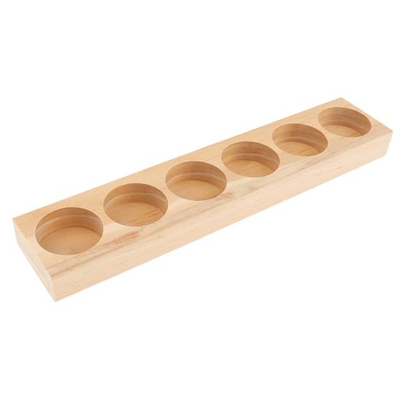 Dualoai Natural Pine Wood Essential Oil Display Stand Rack Holds 6 Bottles 3ml Storage Organizer Tray Case for Aromatherapy Oils Displaying, .39inch