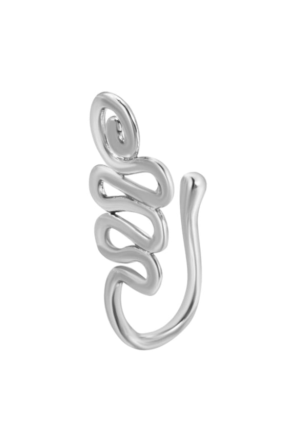 No Piercing Nose Ring U-Shaped Fashion Charm Crystal Nose Hoop for Body Jewelry Silver