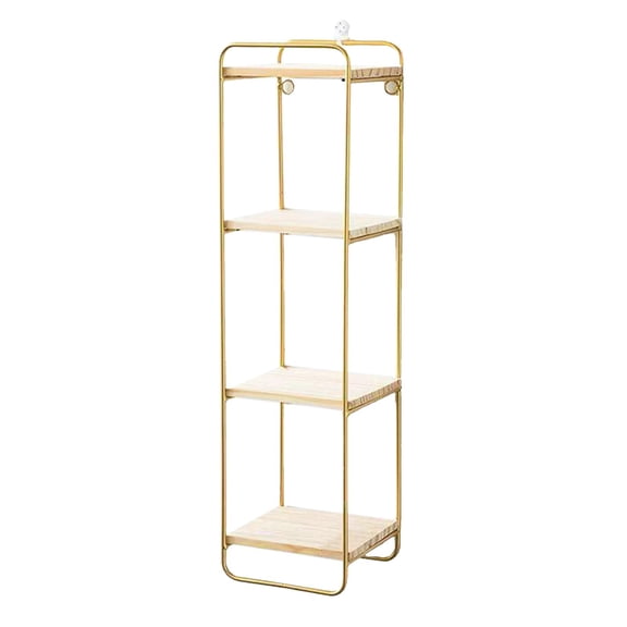 Dualoai Nordic Wall Mounted Wrought Iron Wall Display Shelf Organizer Rack Decor golden