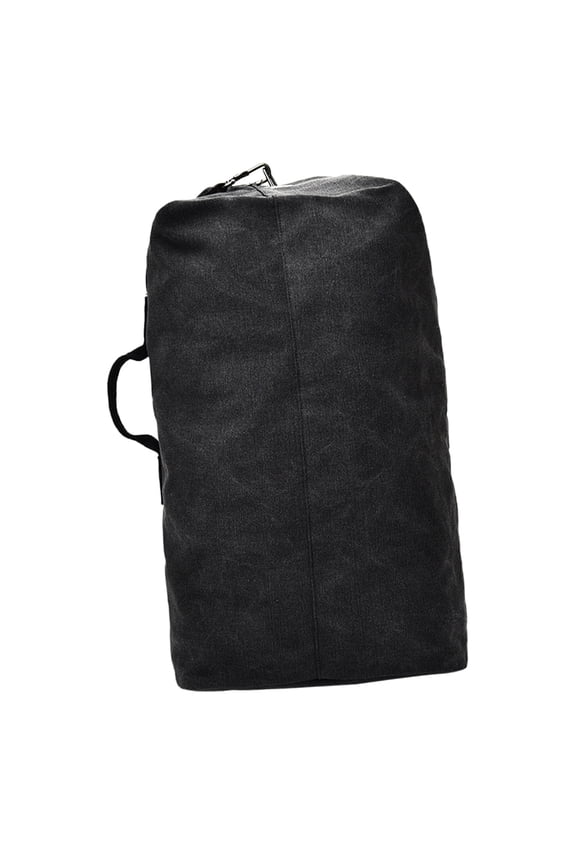 Outdoor Canvas Hiking Backpack Sport Rucksack Travel Duffel Bag Black L