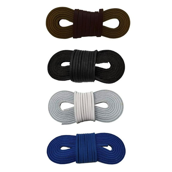Dualoai Pack Of 4 Quality Genuine Cowhide Leather Shoe And Boot Laces Shoelaces Length 72 Inch