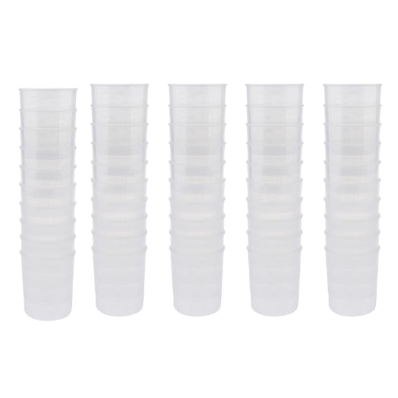 Dualoai Pack of 50 Transparent Measuring Cups Beaker for Silicone Liquid Resin Glue