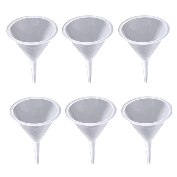 Dualoai Pack of 6 Plastic Funnel Kitchen Home Tool Lab Car Gadget Liquid Water Oil Fill