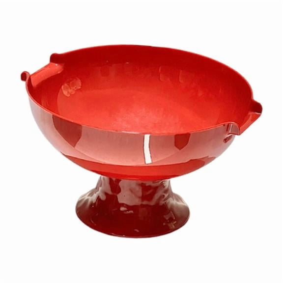 Dualoai Pedestal Fruit Bowl Decor Serving Tray for Household Party Table Centerpiece Red