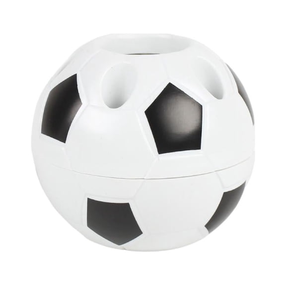 Dualoai Pen Holder Desk Organizer Desk Tidy Multifunction Football Pen Holder Container Black