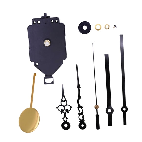 Dualoai Pendulum Clock Movement Kit 11.7mm Thread Length Accessories Direct Replaces Black Hands