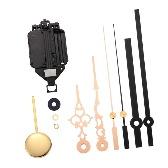 Dualoai Pendulum Clock Movement Kit 11.7mm Thread Length Accessories Direct Replaces Gold Hands